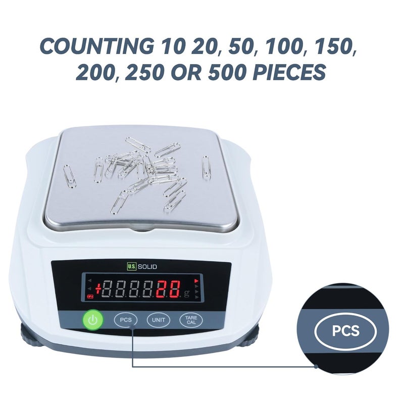 U.S. Solid Digital Lab Scale 3000g x 0.01g Precision Analytical Balance Kitchen Jewelry Scientific Weighing - AC/DC Power - Image 3